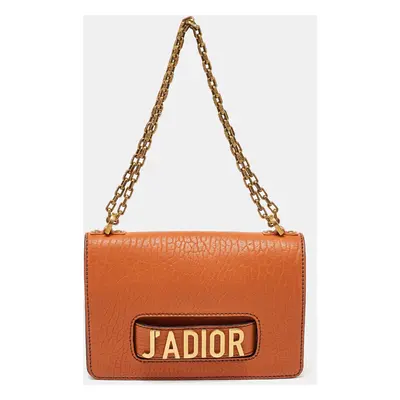 Dior Orange Leather J'Adior Chain Flap Bag