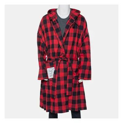 Vetements Red & Black Plaided Flannel Belted Robe