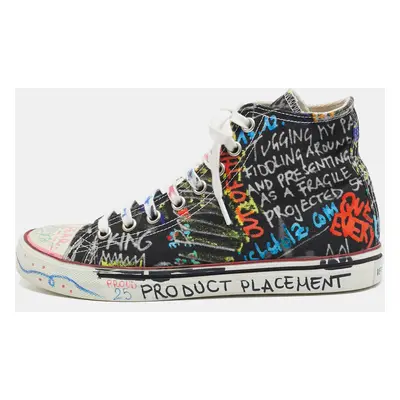 Vetements Multicolor Graffiti Canvas High Top Sneakers Size