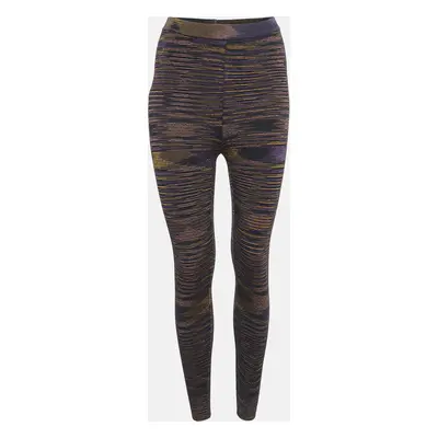 M Missoni Black Patterned Wool Blend Knit Capri Pants