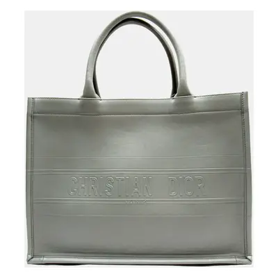 Dior Grey Leather Small Book Tote Tote Bag