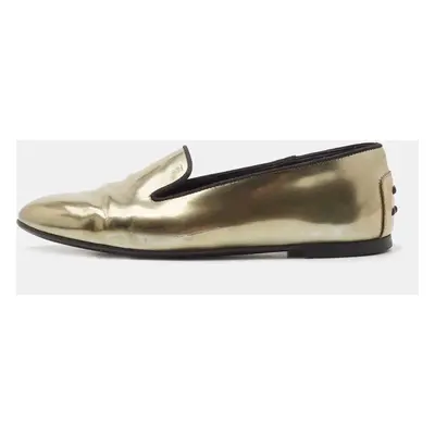 Tod's Metallic Leather Smoking Slippers Size