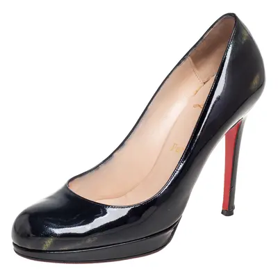 Christian Louboutin Black/Multicolor Glitter Patent Leather New Simple Pumps Size 37.5