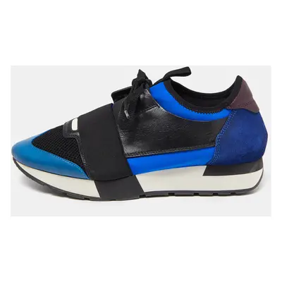 Balenciaga Tri Color Leather, Neoprene and Mesh Race Runner Sneakers Size