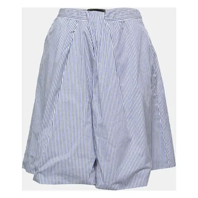 Dsquared2 Blue Striped Cotton Pleated Skirt