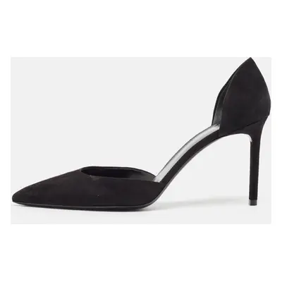 Saint Laurent Black Suede Pointed Toe D'orsay Pumps Size