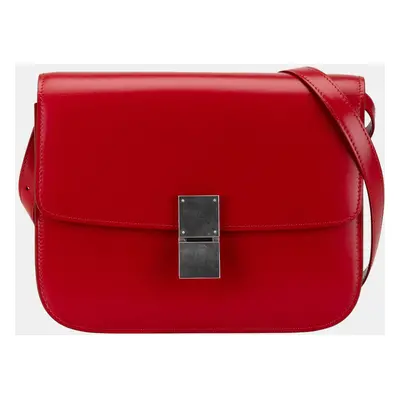 Celine Red Medium Calfskin Classic Box