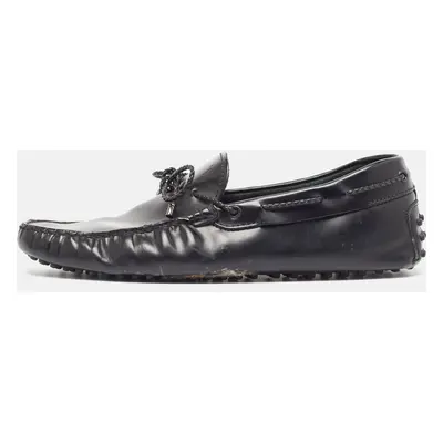 Tods Black Leather Gommino Loafers Size