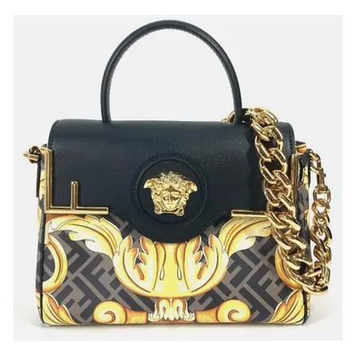 Fendi x Versace Black/Brown PVC and Leather La Medusa Top Handle Bag