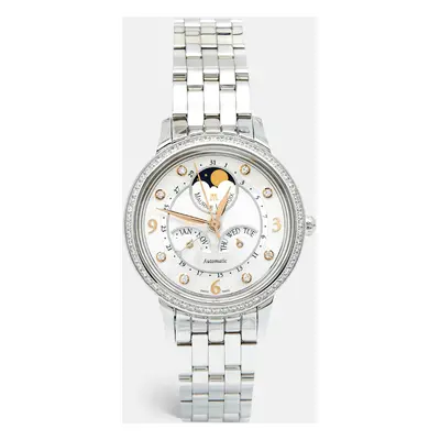 Maurice Lacroix Silver Stainless Steel Diamond Starside SD6107-SD502-15E-1 Women's Wristwatch