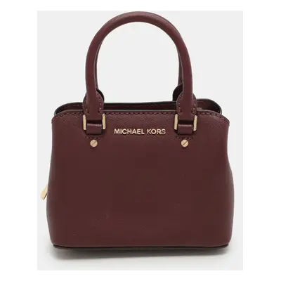 Michael Kors Burgundy Leather Savannah Satchel