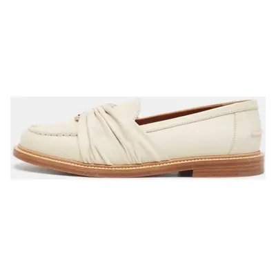 Chloe Cream Leather C Slip On Loafers Size