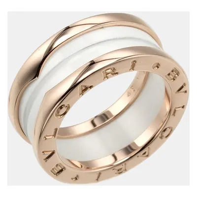 Bvlgari B.ZERO1 3-Band Ring 18K Pink Gold Ceramic