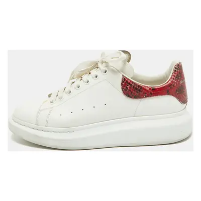 Alexander McQueen White/Red Leather Oversized Low Top Sneakers Size