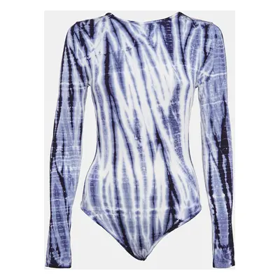 Ninety Percent Blue Tie-Dye Print Tencel Bodysuit