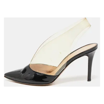 Gianvito Rossi Black Patent Leather and PVC Plexi Pumps Size