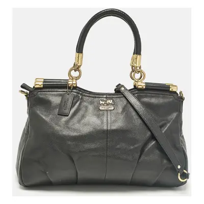 Coach Black Leather Madison Pinnacle Carrie Satchel