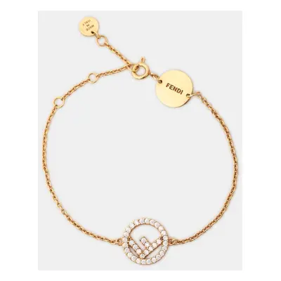 Fendi F is Fendi Crystal Gold Tone Bracelet