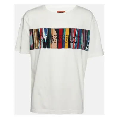 Missoni White Cotton Logo Embroidered T-Shirt