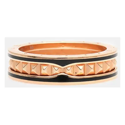 Bvlgari 18K Rose Gold & Ceramic B.zero1 Rock Band Ring EU