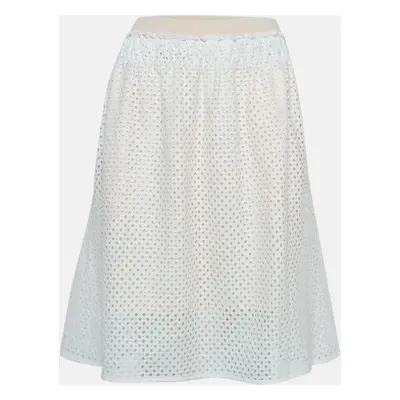 See by Chloe White/Pink Eyelet Lace Short Skirt