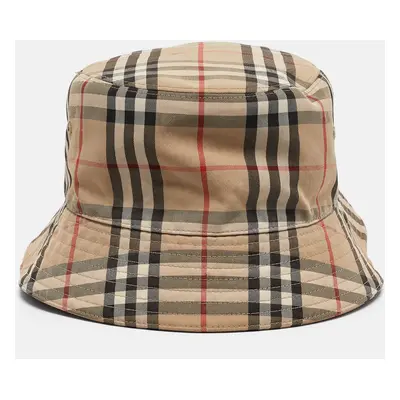 Burberry Brown Vintage Checks Cotton Blend Bucket Hat