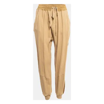 Haider Ackermann Light Brown Satin Side Stripe Cotton Sweatpants