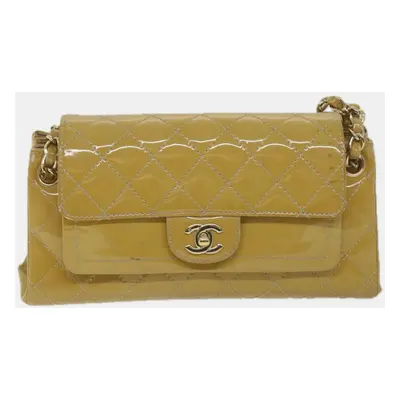 Chanel Yellow Patent Leather Matelasse shoulder Bag