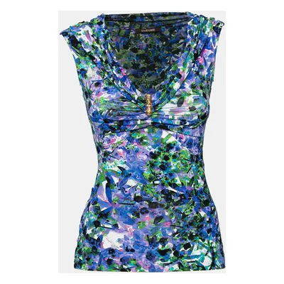 Roberto Cavalli Multicolor Printed Jersey Sleeveless Top