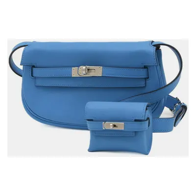 Hermes Blue Swift Leather Kelly Move Shoulder Bag