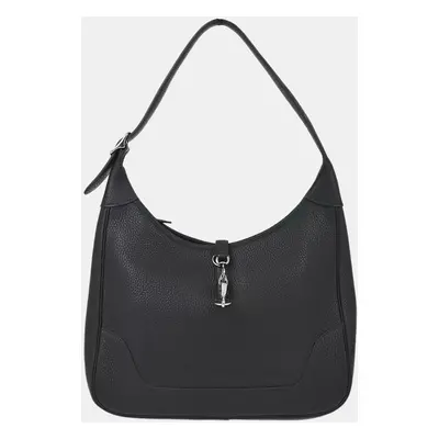 Hermes Black Taurillon Clemence Trim Shoulder Bag