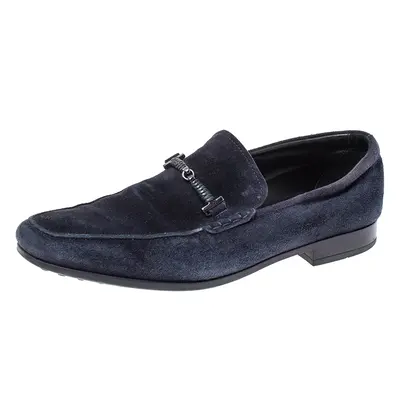 Tod's Blue Suede Braided Bit Loafers Size