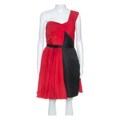 Jason Wu Red Crepe Pleated One Shoulder Dress