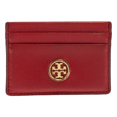 Tory Burch Red Leather Robinson Card Holder