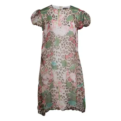 Roberto Cavalli Printed Silk Elasticated Hem Dress