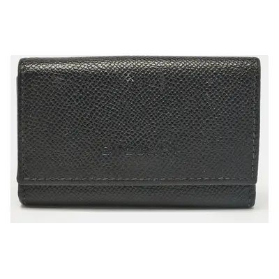 Bvlgari Black Leather Flap Key Holder