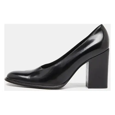 Gucci Black Leather Block Heel Pumps Size 39.5