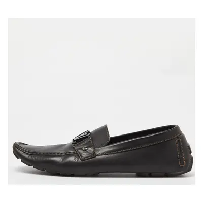 Louis Vuitton Black Leather Monte Carlo Loafers Size 45.5