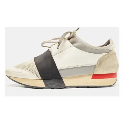 Balenciaga Multicolor Suede and Leather Race Runner Sneakers Size