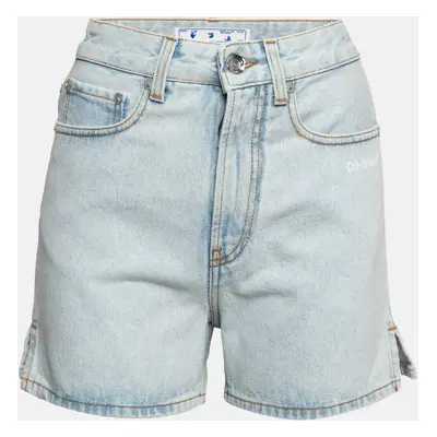 Off-White Blue Denim Diag Straight Shorts