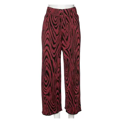 Kenzo Burgundy & Black Patterned Knit High Waisted Culottes