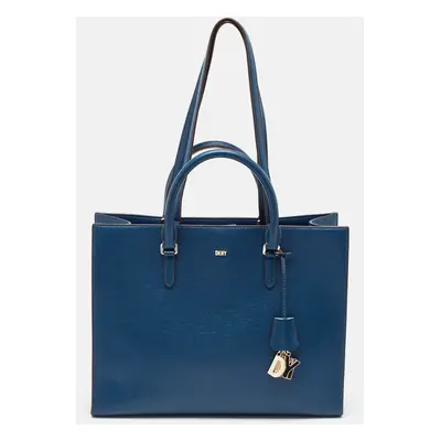 DKNY Blue Leather Perri Box Tote