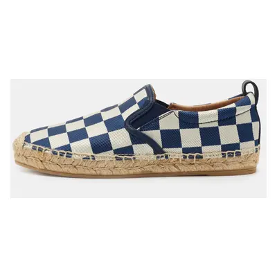 Marc by Marc Jacobs Blue/White Canvas Checkered Espadrille Flats Size 35.5