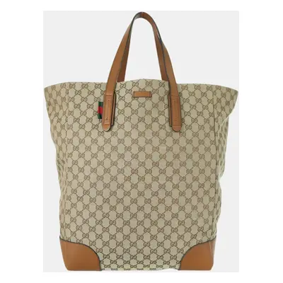 Gucci Brown GG Supreme Canvas Tote Bag