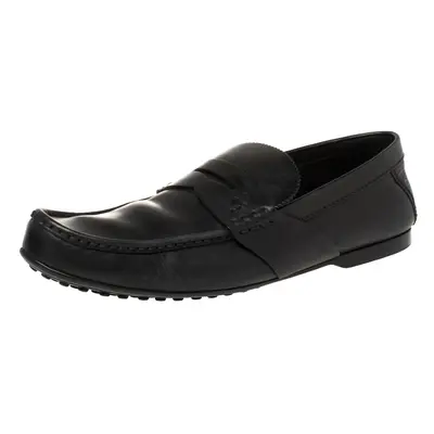 Louis Vuitton Black Leather Slip On Loafers Size 43.5