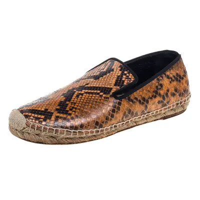 Celine Two Tone Python Leather Flat Espadrilles Size