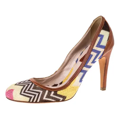 Missoni Multicolor Patterned Knit Fabric Pumps Size