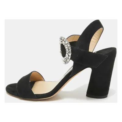 Jimmy Choo Black Suede Mischa Sandals Size