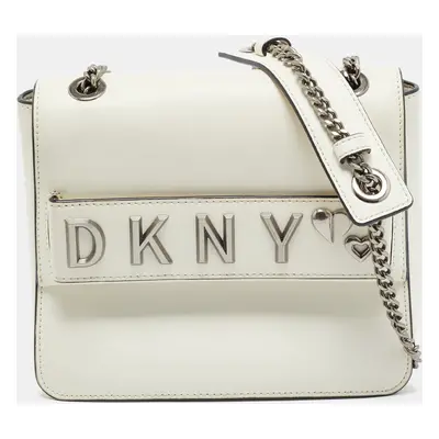 DKNY White Leather Shoulder Bag