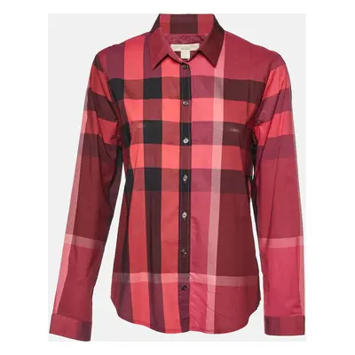 Burberry Brit Pink Nova Check Cotton Button Front Shirt